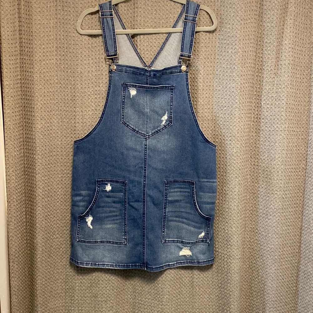 NWT SO Denim Jumper Distressed size large